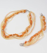Комплект из сердолика. 532680СД